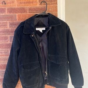 Vintage leather bomber jacket womens